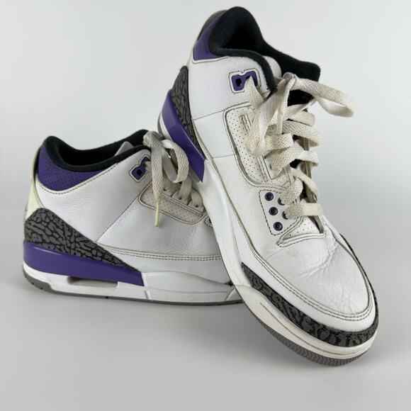 Nike Air Jordan 3 Retro Dark Iris Sneakers Mid Men's 8 Purple White CT8532-105 - Picture 1 of 10